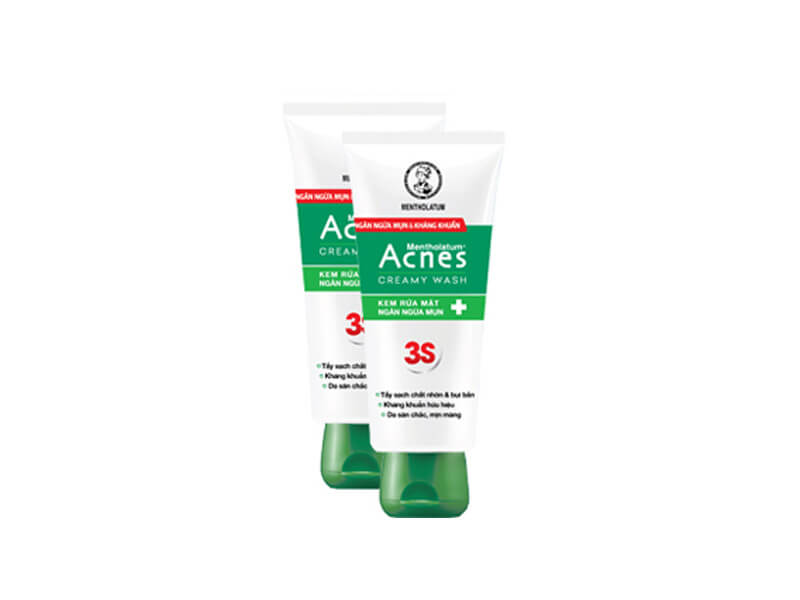 Trị mụn đầu trắng cùng Acnes Creamy Wash